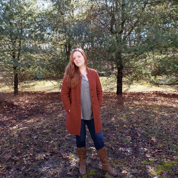 Eileen Fisher Jackets & Blazers - Eileen Fisher Burnt Orange Alpaca/Wool Blend Coat